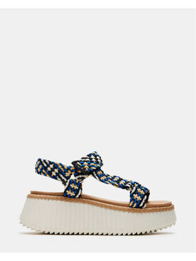 Steve Madden Silas Blue Multi platform sandal SIZE 8